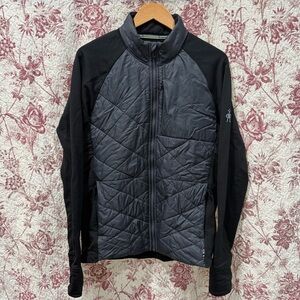 Smartwool Quilted Hybrid Jacket Black Merino Wool Blend Men’s Large